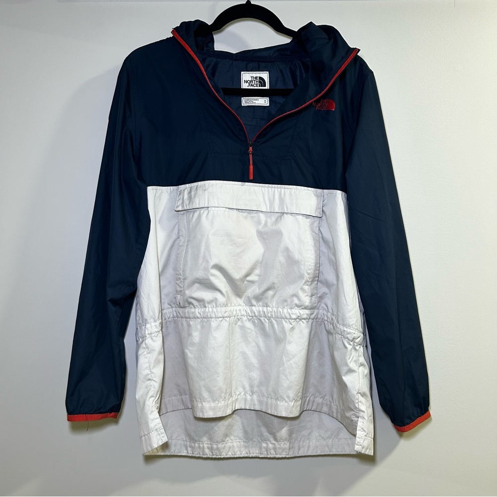 The North Face navy blue and White Windbreaker